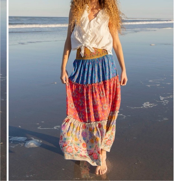 NATURAL LIFE Colorful Floral Maxi Skirt - Picture 2 of 8